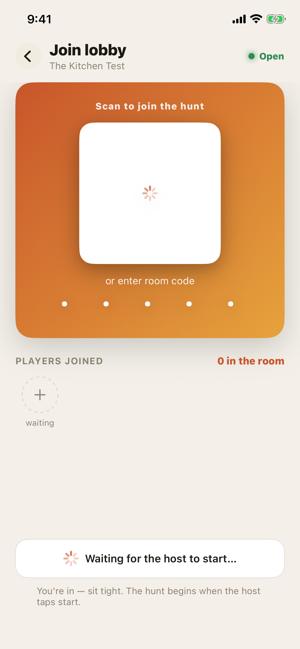 The join lobby screen