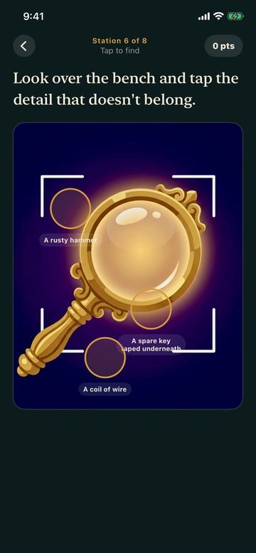 A tap-to-find puzzle in BuscAR Hunt