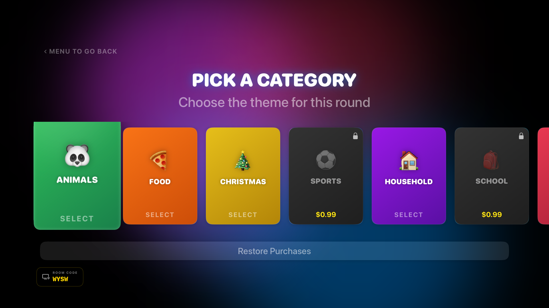 Sketchy Friends! pick a category